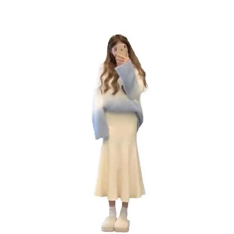 Sweaters Jumpers Pullovers Woman Y2K White Chenille Western Style Patterned Regular Autumn Festival Halloween Party Scary Spooky