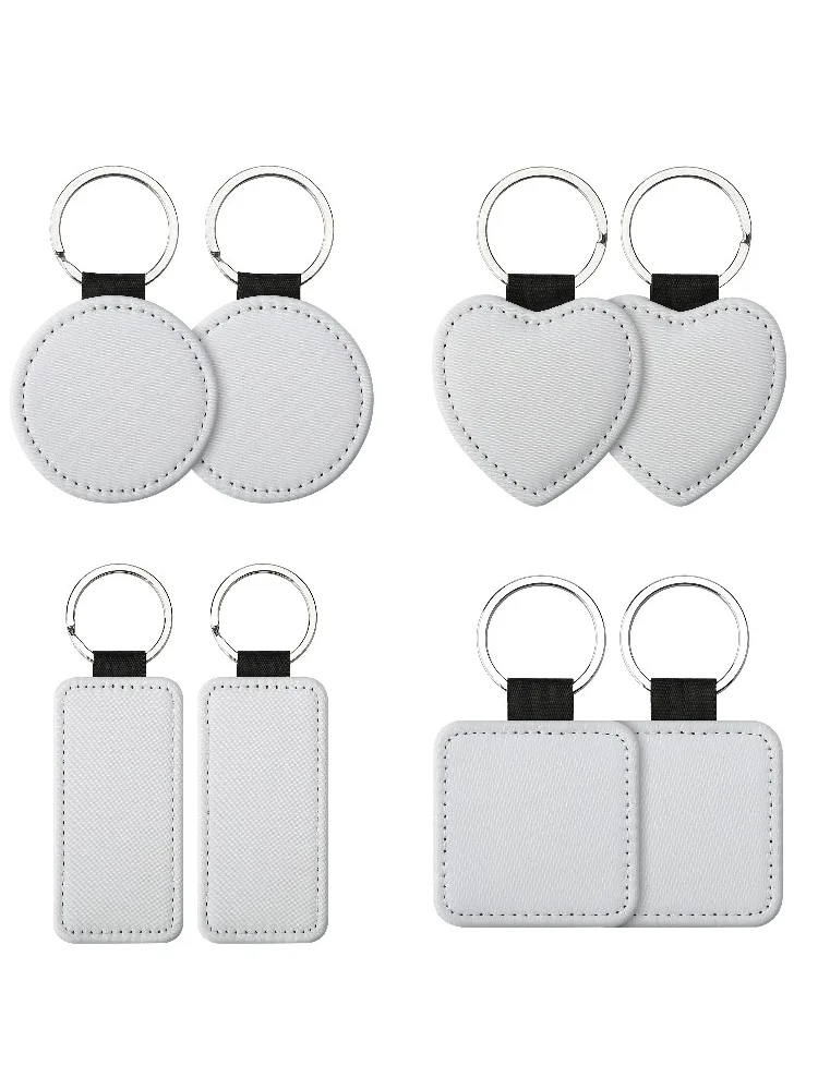 20 stuks PU sleutelhanger sleutelhangers PU lederen sleutelhanger sublimatie blanks sleutelhanger kleine cadeaus voor vrouwen auto tas accessaries DIY logo - afbeelding 2