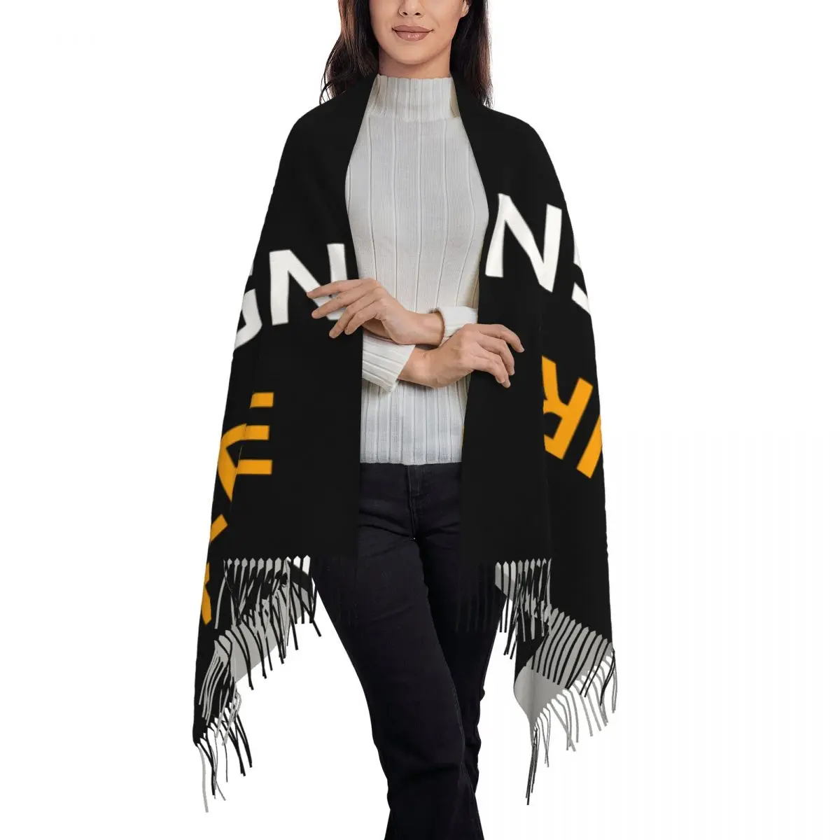 Ladies Long Custom Your Design Here Scarves Women Winter Fall Thick Warm Tassel Shawl Wraps Personalized Scarf