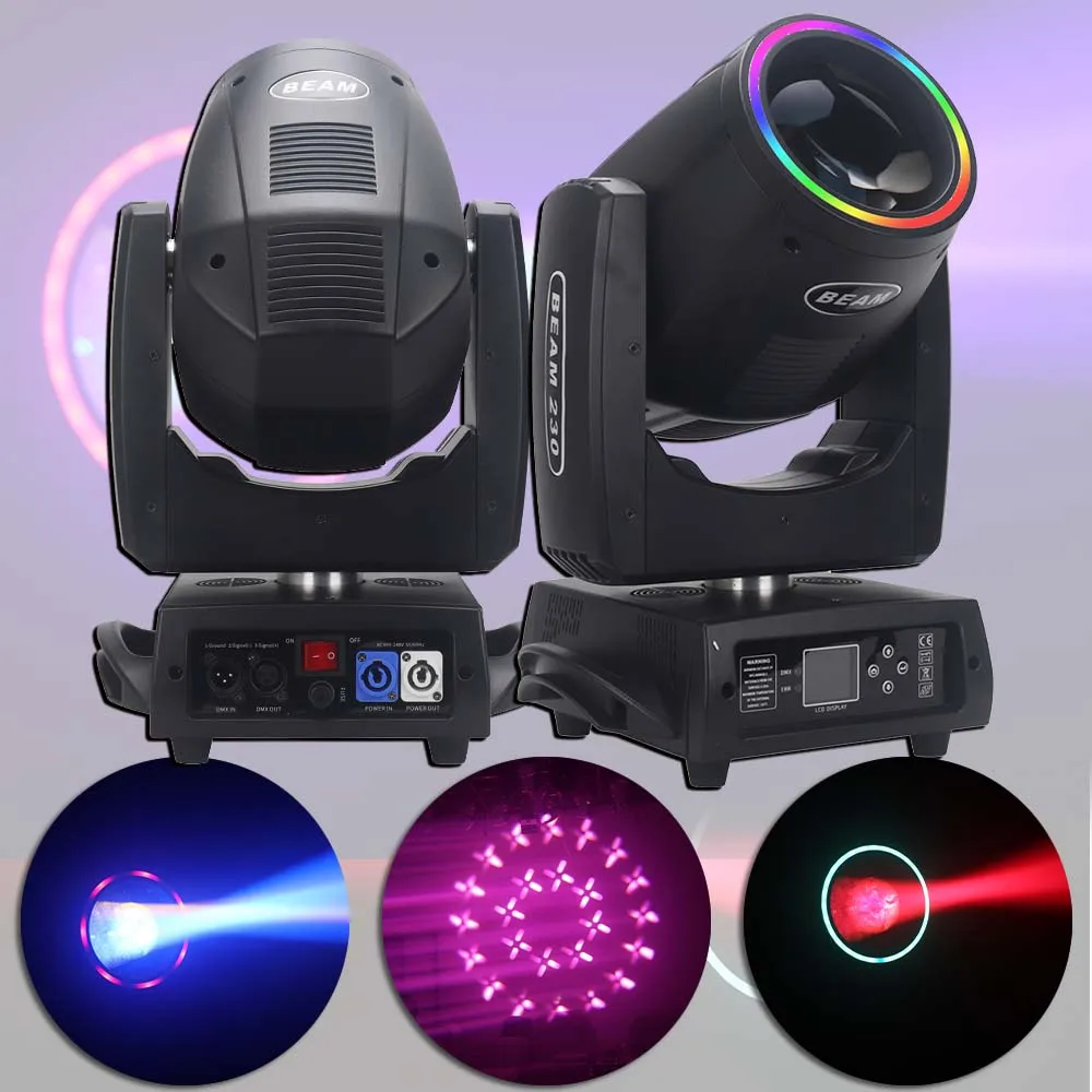 

7R 230W Moving Head Light Beam With LED Aperture Rainbow Effect Stage Lighting DMX512 Control for Disco Party Club Bar DJ Show