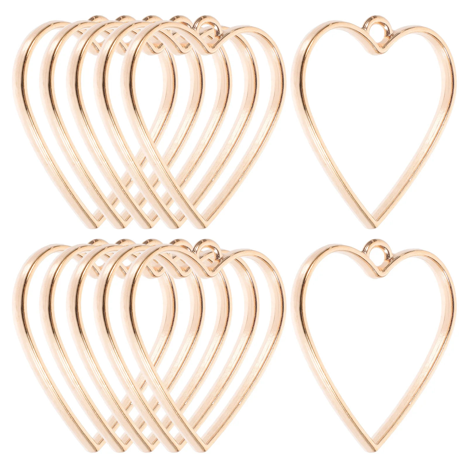 

50Pcs Heart Shape Open Bezel Pendants Creative Alloy Jewelry Charms for Resin DIY Bracelet Necklace Supplies Open Bezel Pendants