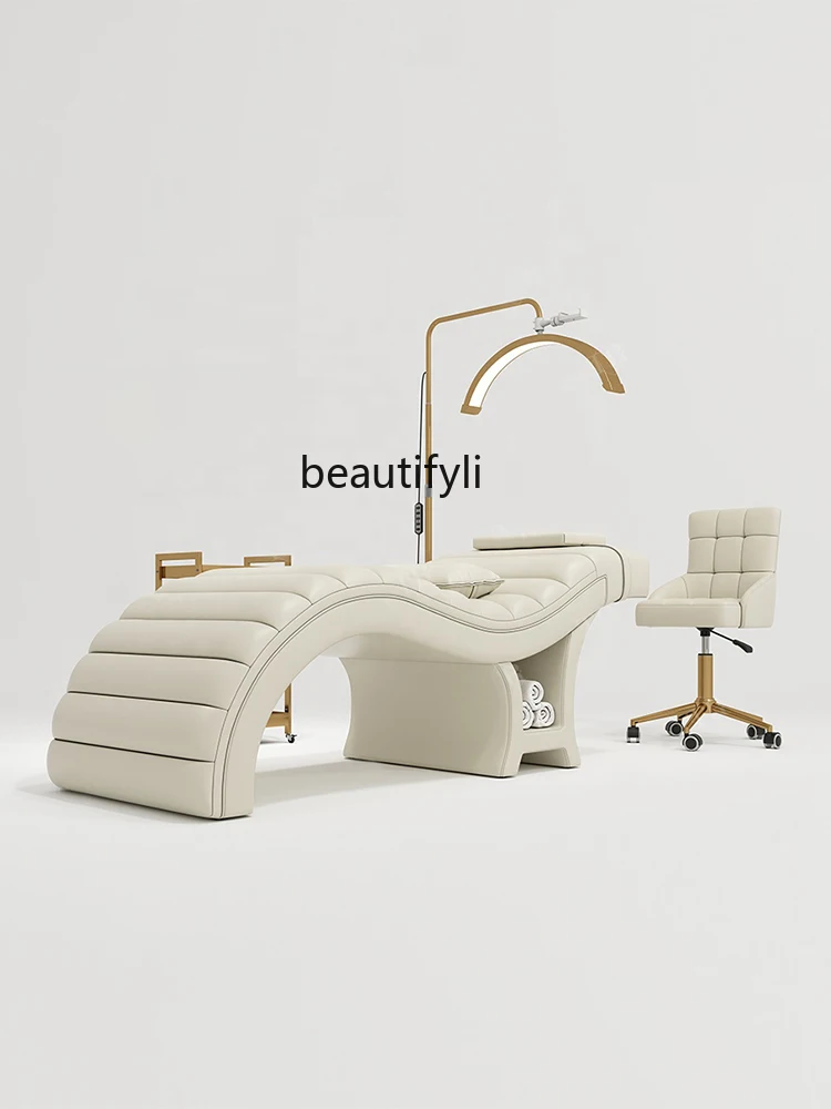 سرير رموش على شكل حرف S سرير تجميل لصالونات التجميل وتدليك سبا خاص وسرير وجه بسيط