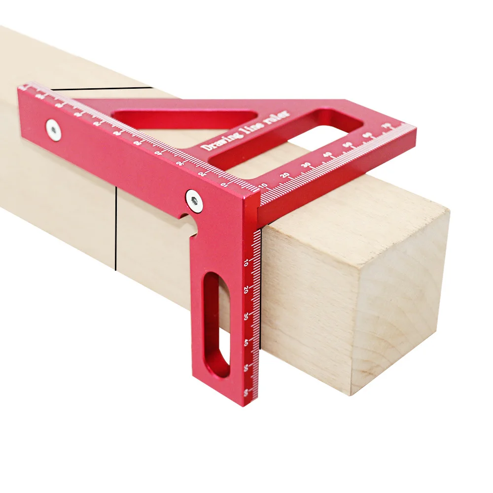 Aluminum Alloy Woodworking Ruler Triangle Square 45/90 Degree Multi-Angle Layout Protractor Engineer Carpenter Measuring Tools