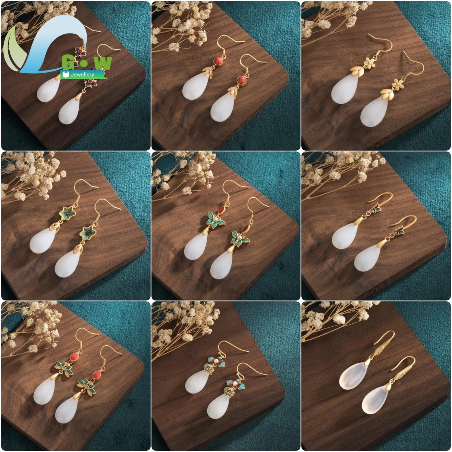 Classical Hanfu Vintage Jade Bead Long Tassel Elegant Drop Earrings Women National Tide Style Fashion Jewelry Handmade Cultural