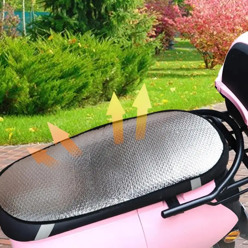 

Seat Cover Universal Waterproof Motorcycle Cover Pad Sunscreen Seat Aluminum Film Cover Electric Bike Scooter Sun Pad Heat