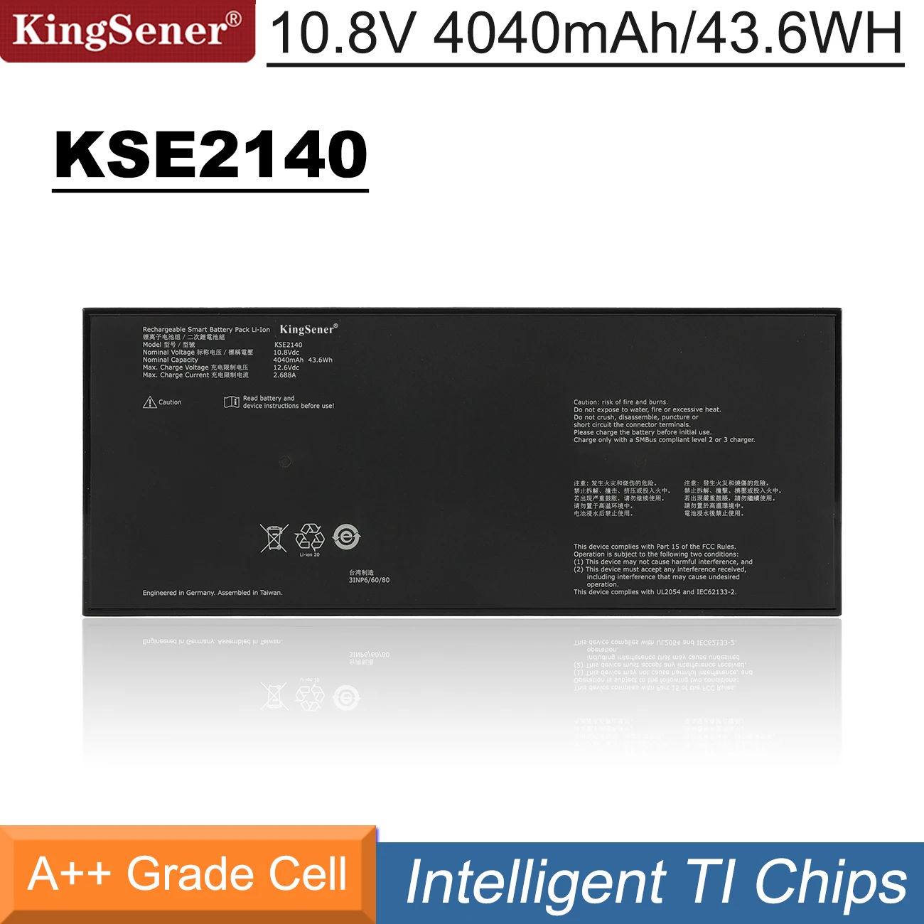 Pacco batteria ricaricabile agli ioni di litio KingSener KSE2140 per applicazioni mediche o industriali 10.8V 43,6wh