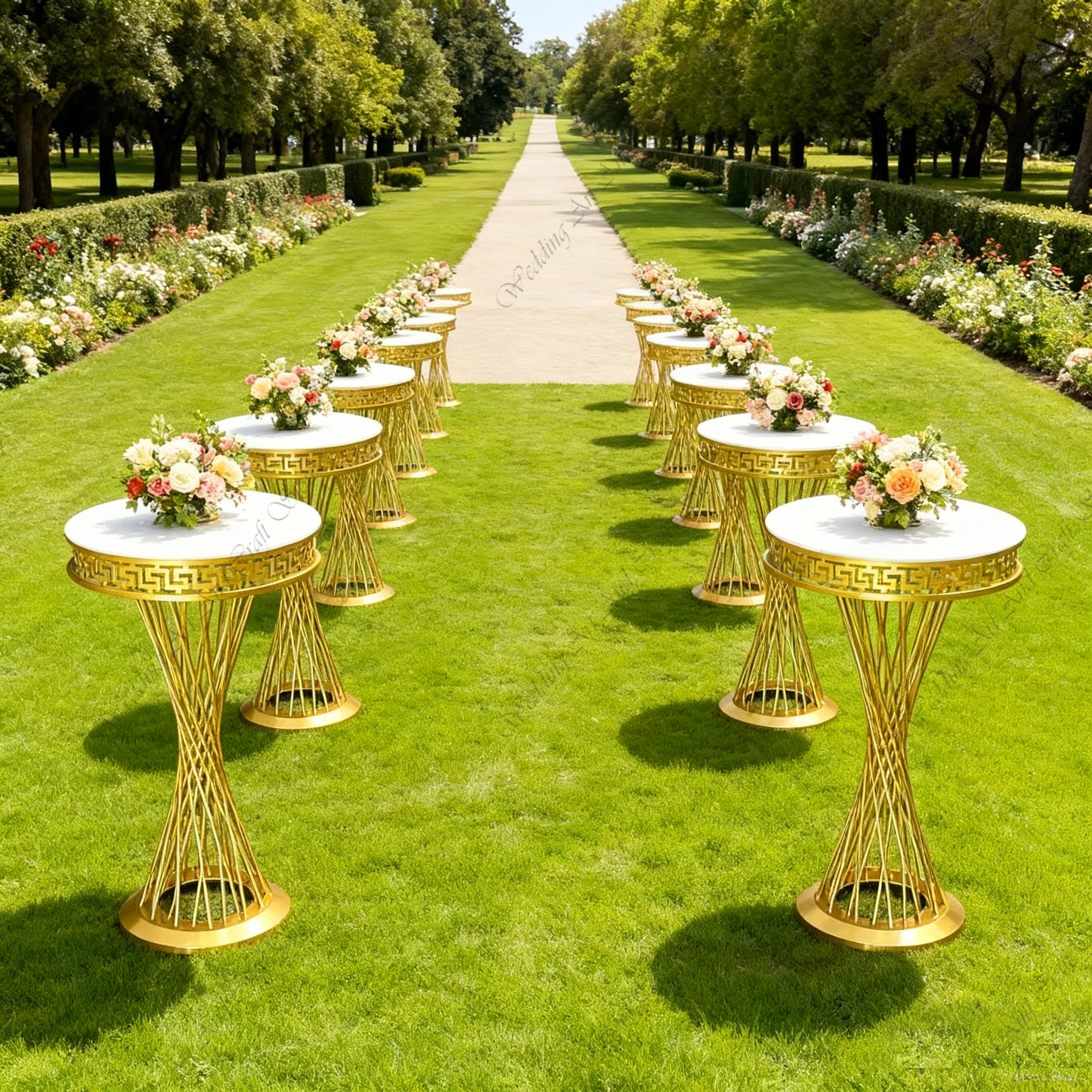 

3pcs 60-100cm f30 Wedding Party Plinths Backdrop Props Decoration Dessert Golden Cake Stand Flower Pedestal Plinth ivy398