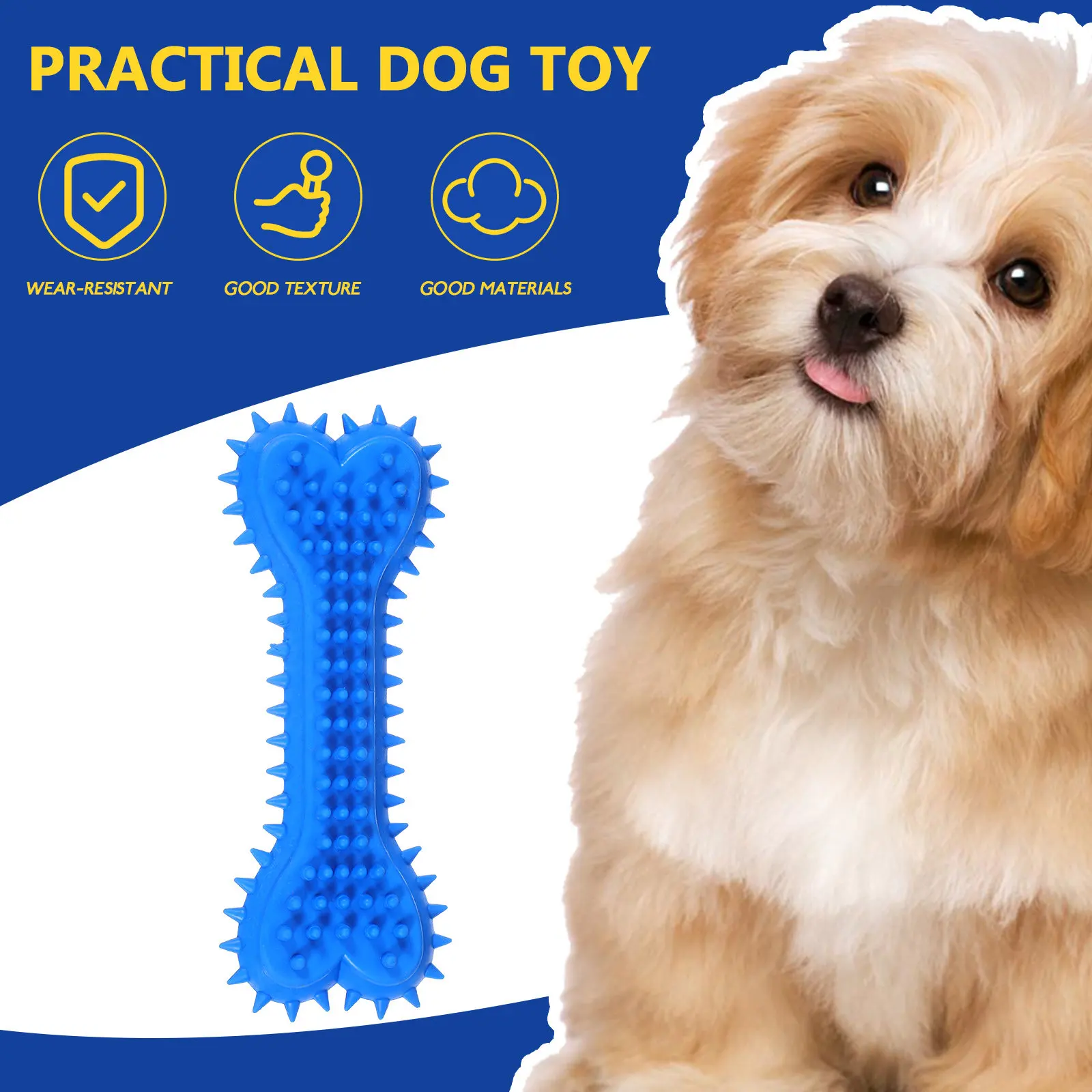 1Pcs Washable Dog Teething Bone Chew Stick for Puppies Dental Care Teeth Growing Gum Massage Chewing Training S Size Random