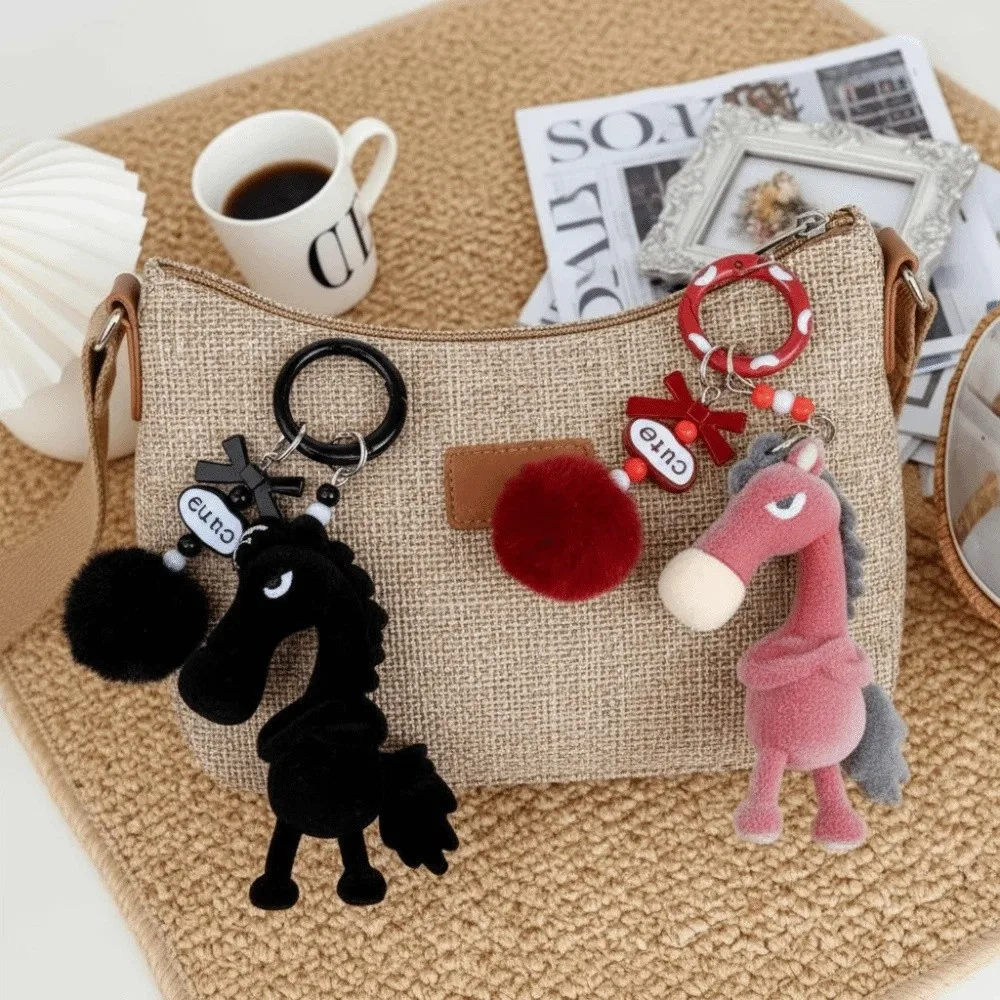 Interesting Elegant Year of the Horse Keychain Animal Chinese New Year Zodiac Pendant Adorable Mascot Pony Bag Charm Home