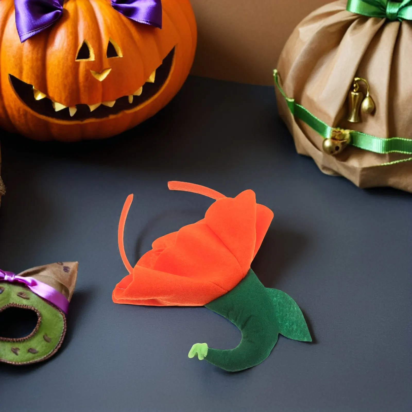 4Pcs Pumpkin Headband Kids Pumpkin Top Headband Fall Festival Hair Accessories Thanksgiving Party Hair Hoop Costume Photo Props