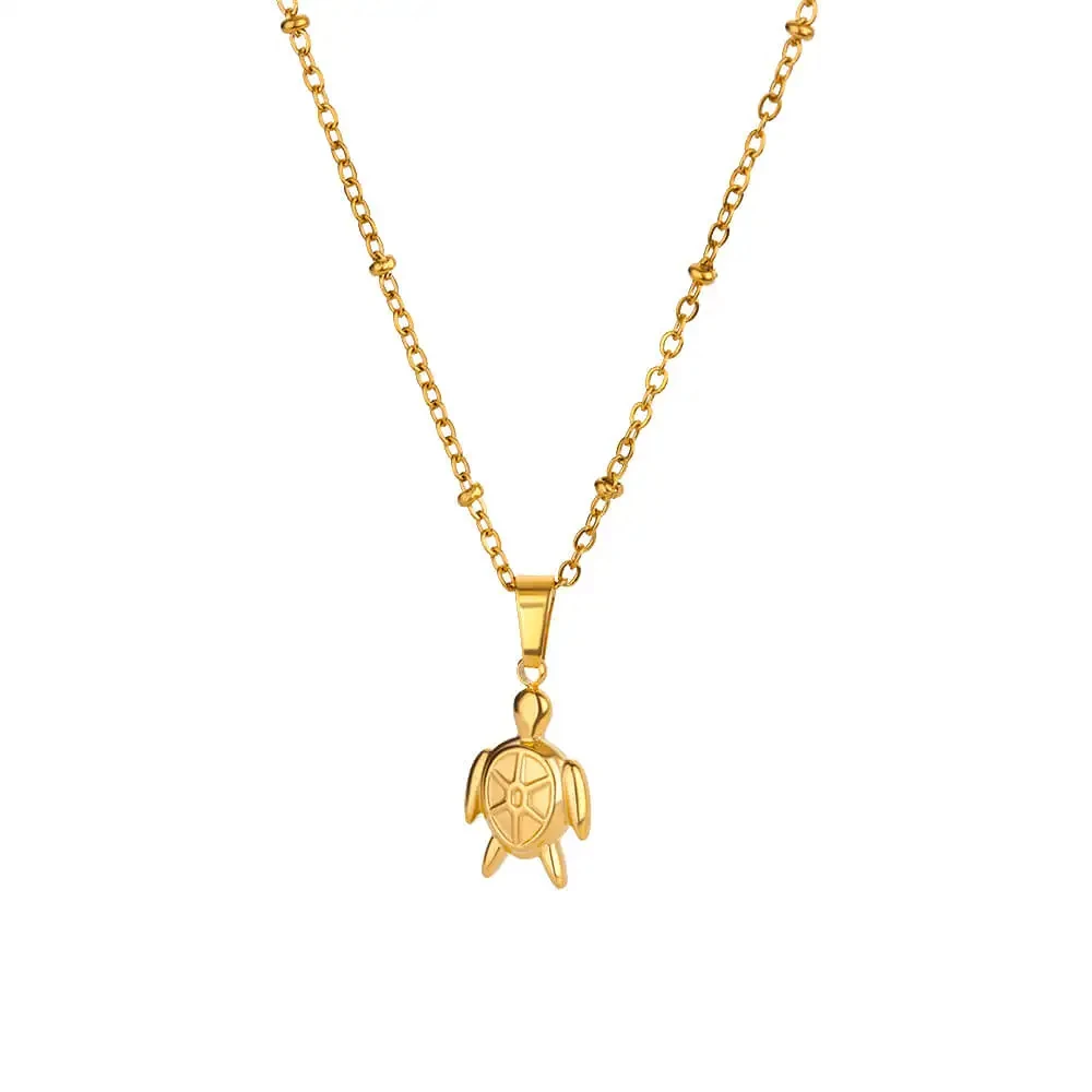 Cute Sea Turtle Pendant Stainless Steel Necklaces for Women Gold Color Animal Aesthetic Pendant Necklace Aesthetic Jewelry