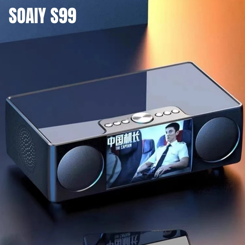 Video Bluetooth speaker Home Theater K-Song Record Sound Music System with AUX USB TF Alarm Clock Fm Radio LED Display 8000 mAh