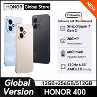 2025 New HONOR 400 Global Version 5G Smartphone 6.55'' AMOLED 120Hz Screen Snapdragon 7 Gen 3 200MP Camera 80W Supercharge eSIM