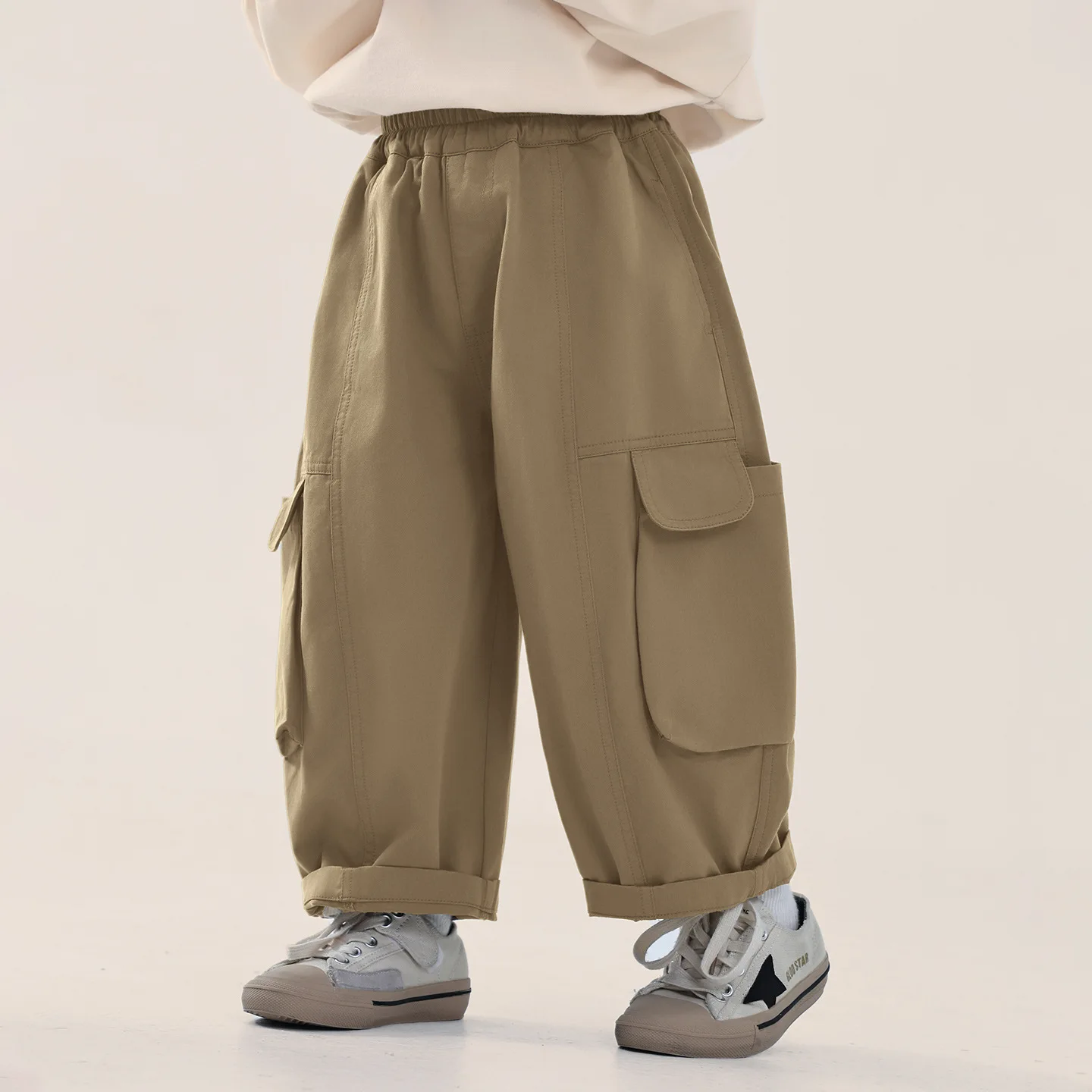 Male child labor pants spring new style children's casual for small and medium-sized children, boys' cotton khaki pants