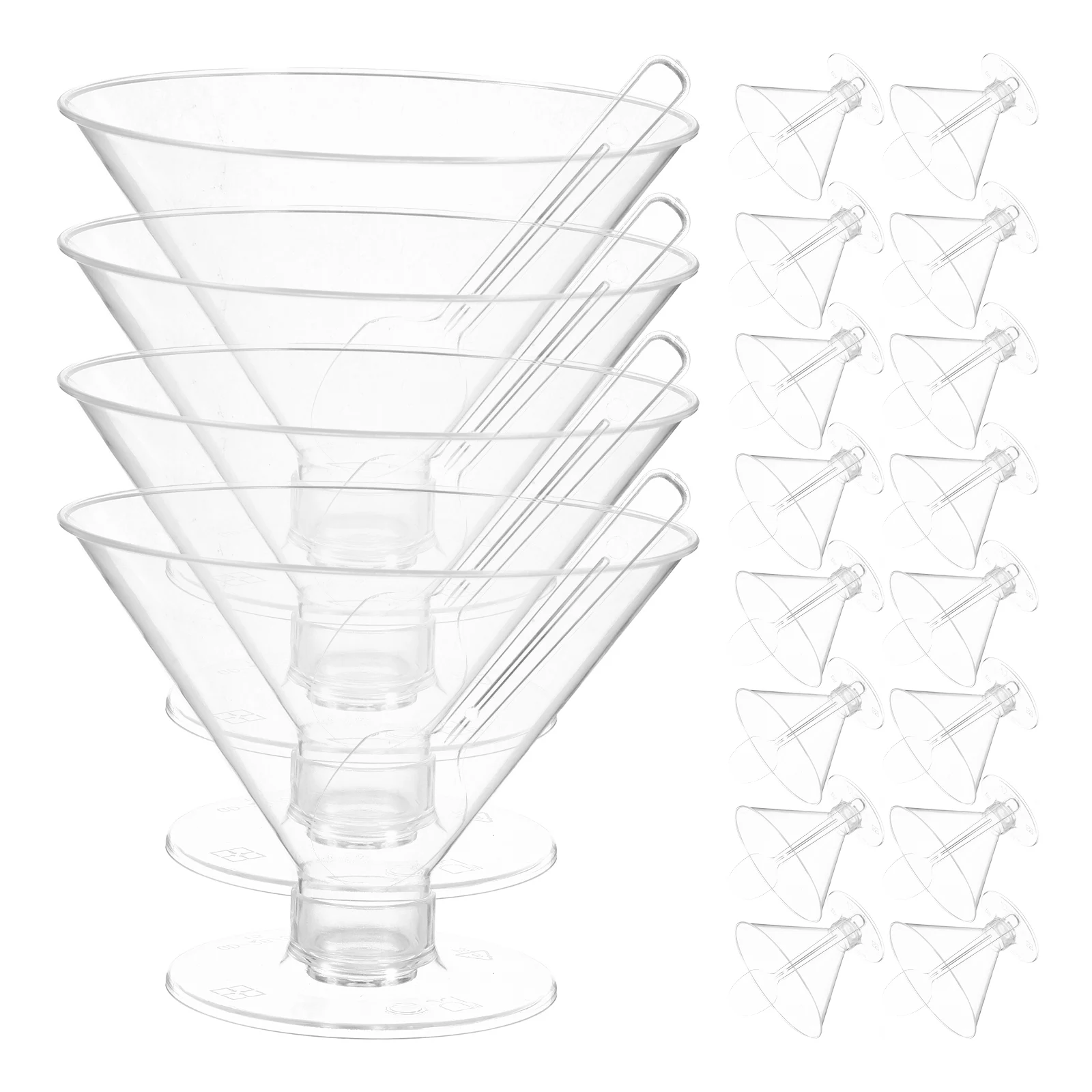 

10 set Dessert Spoons Transparent Mousse Ice Cream Pudding Cups Square Heart Shape Plastic Party Mini Cake Storage Clear Serving