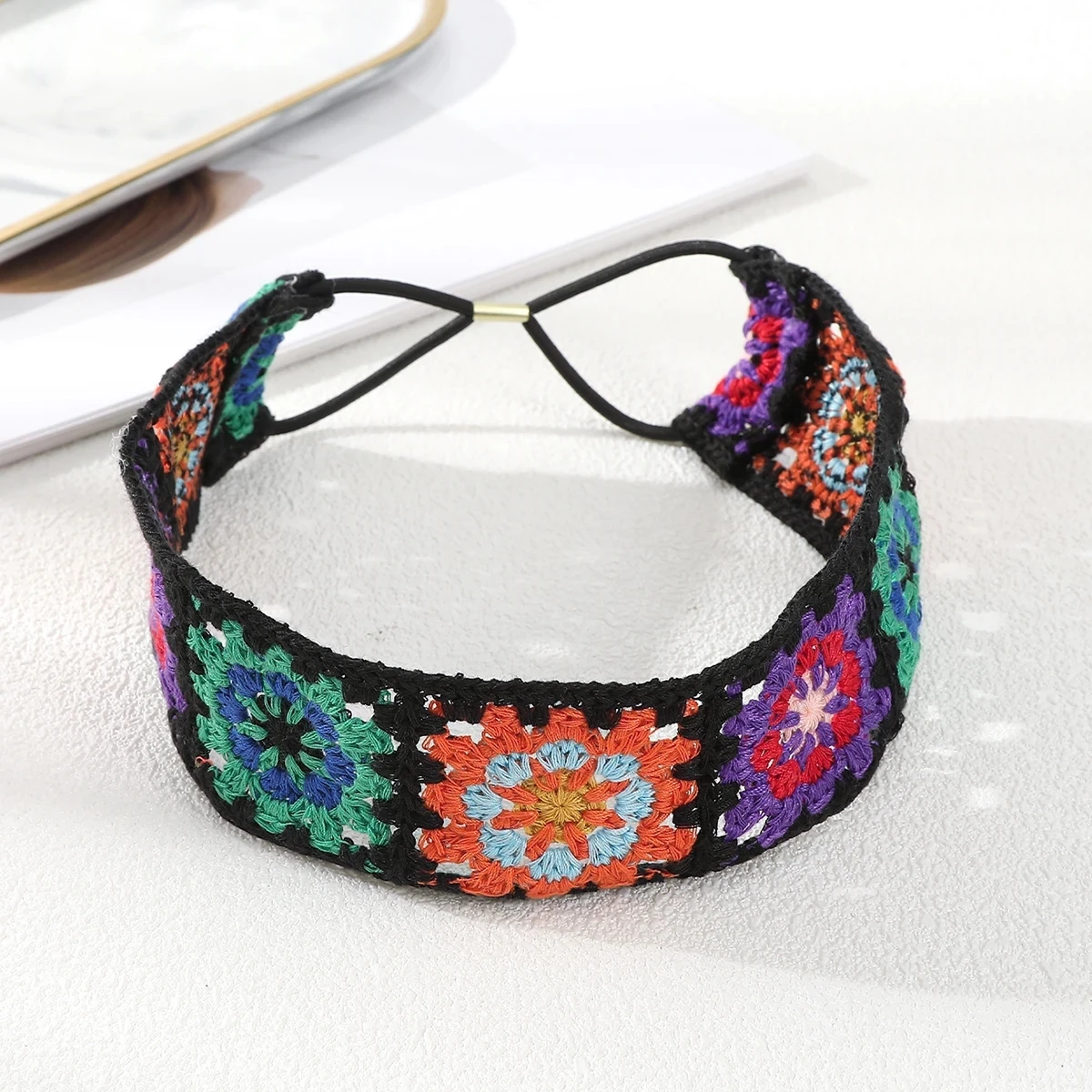 Bohemian Headband Hair Bands For Women Simple Ethnic Style Embroidered Flower Headband Girls Travel Seaside Hair Hoops Headwear