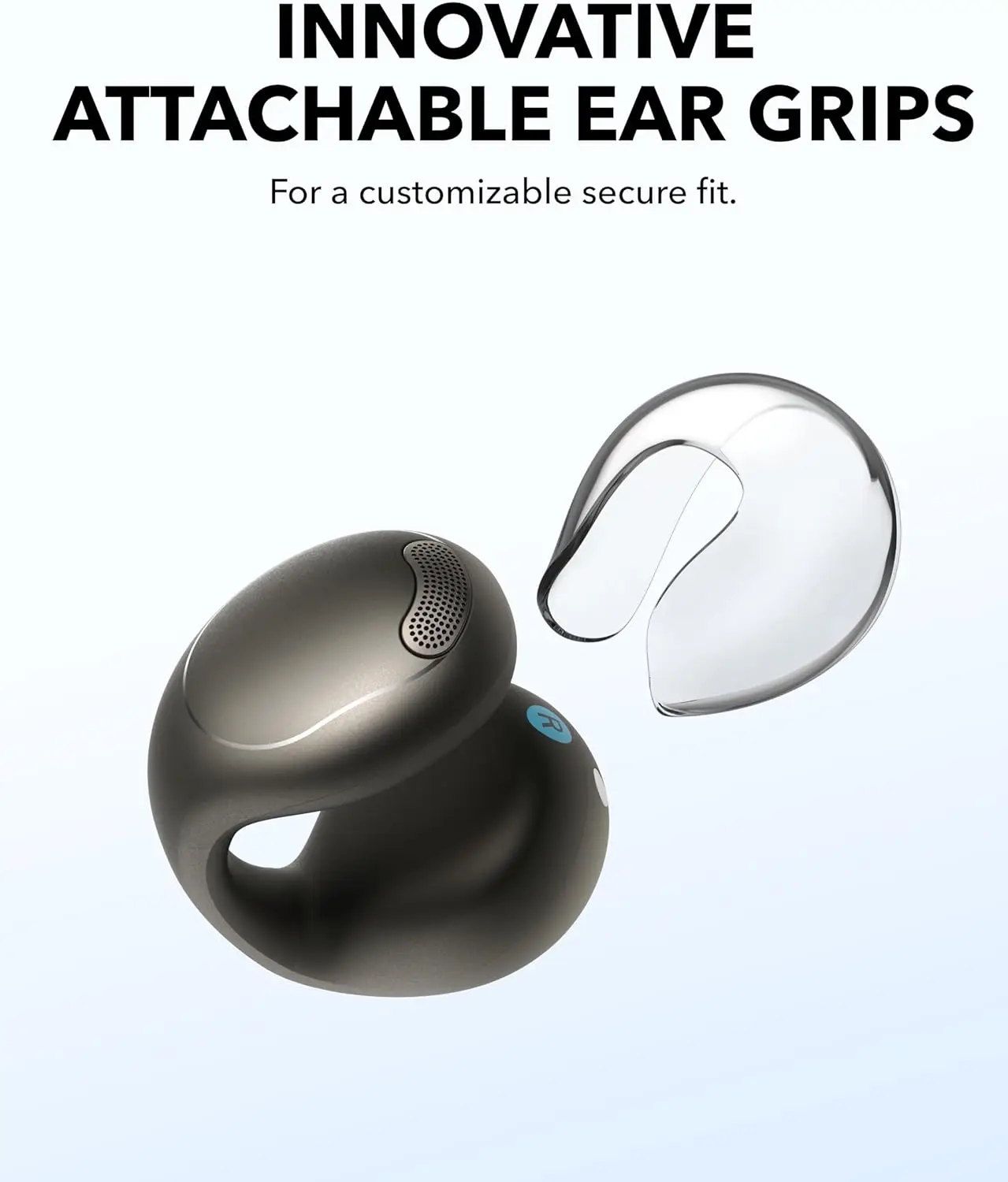 AnkerのSoundcore C40i、オープンイヤーイヤホン、クリップオンヘッドホン、フレキシブルジョイントデザイン、ボタンコントロール、軽量で快適