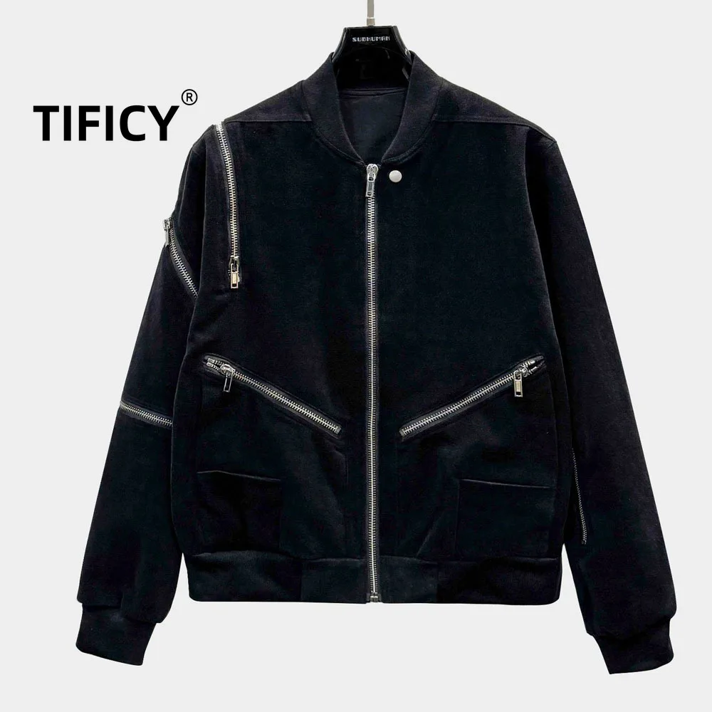 

High Street Dark RO Куртки Мужская новая летная куртка Темный ветер Хлопок с длинным рукавом Деконструированная женская куртка High Street Flight