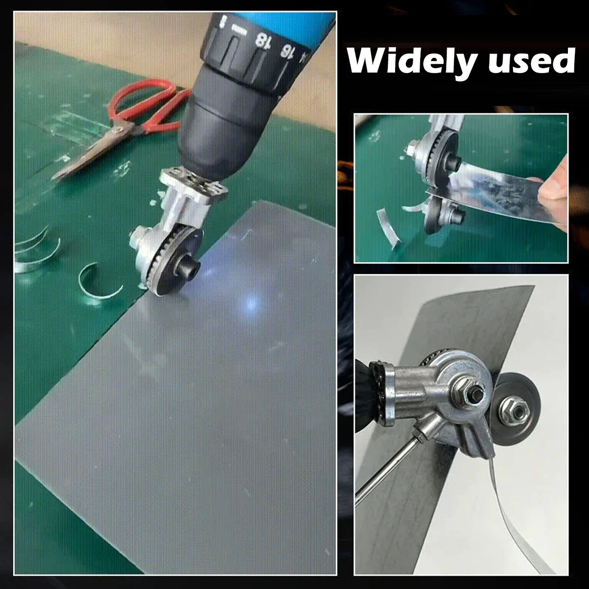Imagem -05 - Broca Elétrica Placa Cortador Acessório Double Headed Ferro Metal Sheet Cutter Punch Scissors Cutting Mental Tools