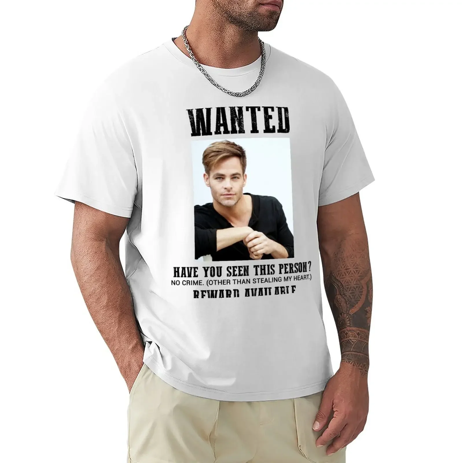 wanted: chris pine T-Shirt plus size tops cute clothes mens white t shirts
