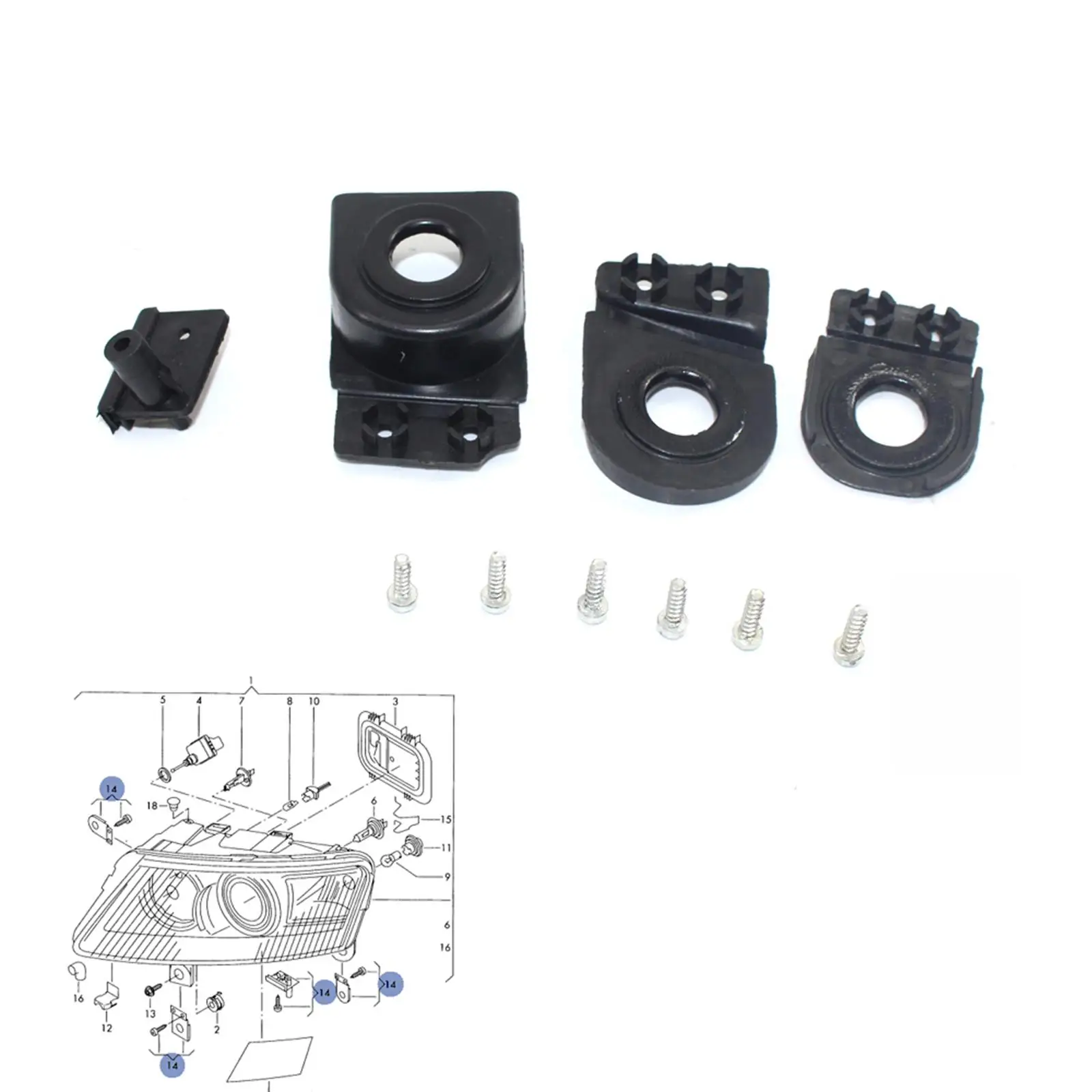 Kit de reparo da lâmpada do farol do carro kit de restauração lado direito suporte do farol do carro guia kits de reparo apto para audi a6/s6 c6 2005-2012