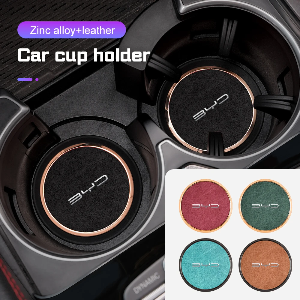 

Universal Car Cup Holder Coaster Anti-slip Water-proof Cup Mat For BYD Song Plus Yuan Pro Tang EV F0 F3 Seal Han Qin Accessories