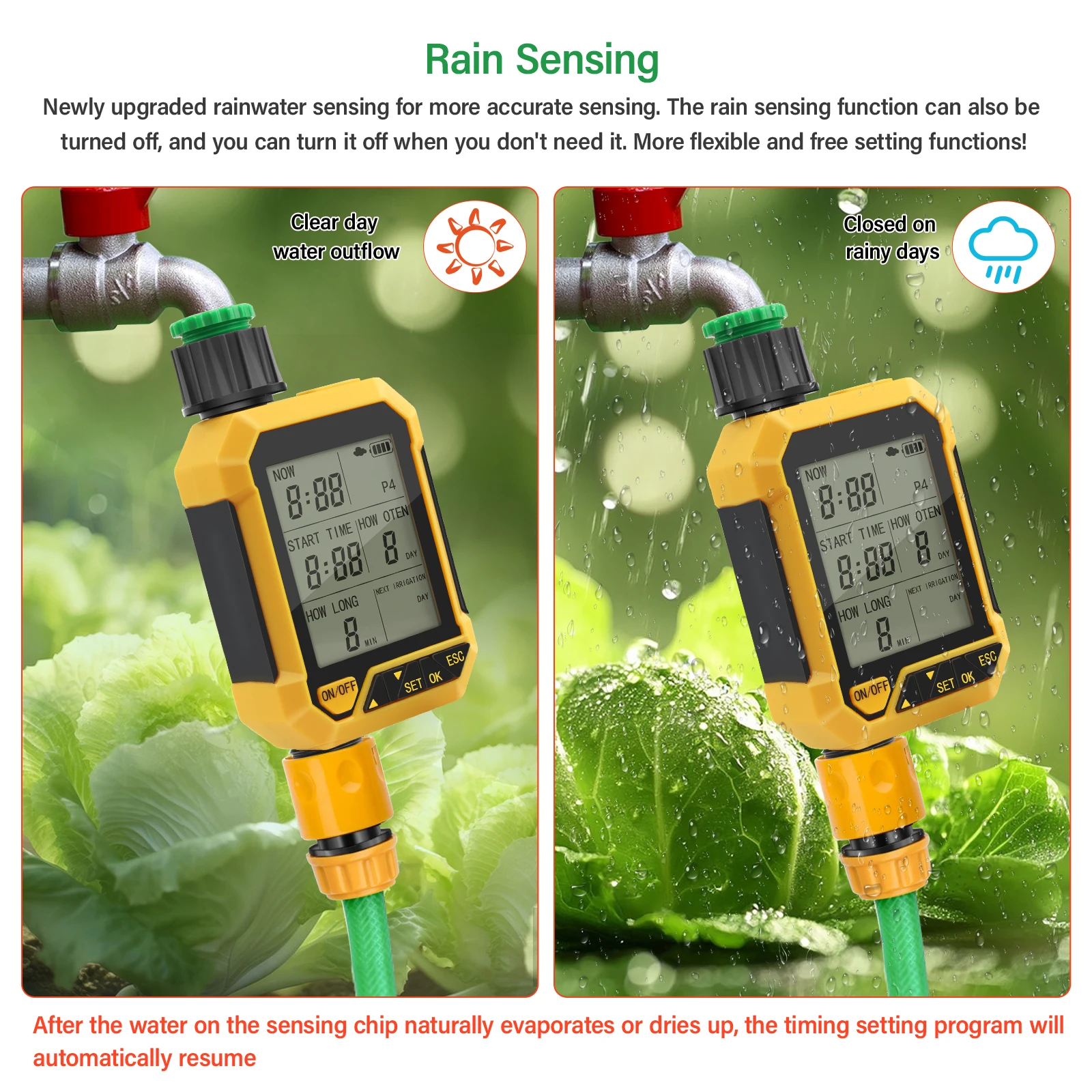 YIERYI Water Timer Irrigation Controller Smart Garden Sprinkler System Digital Hose Timer Waterproof Auto Drip Irrigation Timer