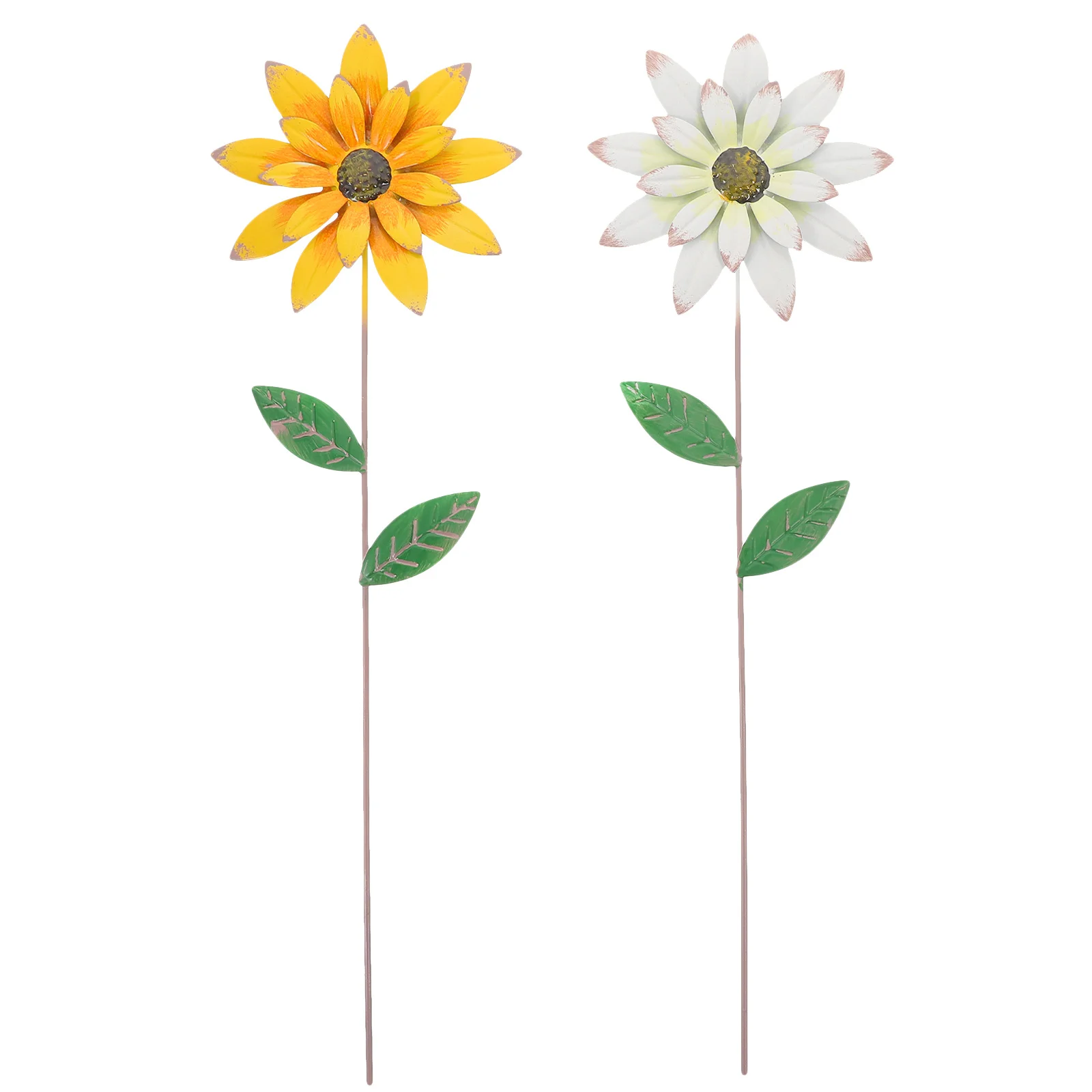 

2Pcs Flower Garden Decor Metal Yard Art for Outdoor Garden Decorations Lawn Driveway Spring Outdoor Decor Stakes