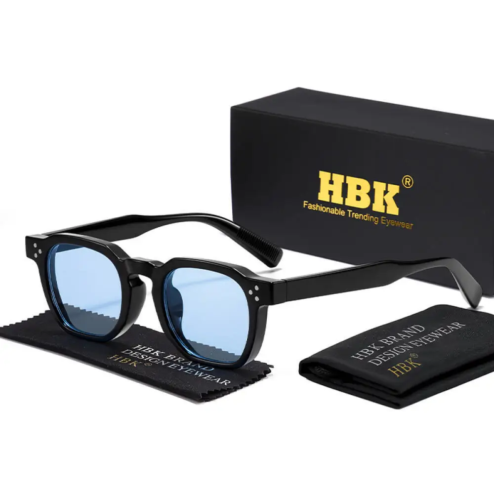 HBK Herren Vintage Sonnenbrille Markendesign Coole UV400 Brillen Modische Einfache Polygon-Brillen für Reisen und Autofahren