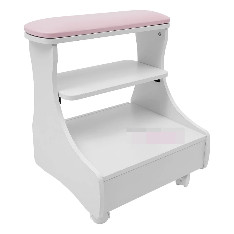 

Pedicure Stool Foot Rest Pedicure Manicure Funiture Beauty Salon Nail Trolley Cart Footbath Stool with Wheels