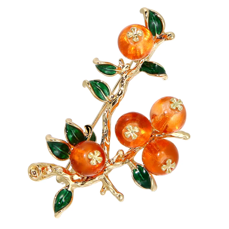 Creative Vintage Enamel Pomegranate Brooches For Women's Alloy Fruits Plants Casual Weddings Party Brooch Pins Jewelry Gifts