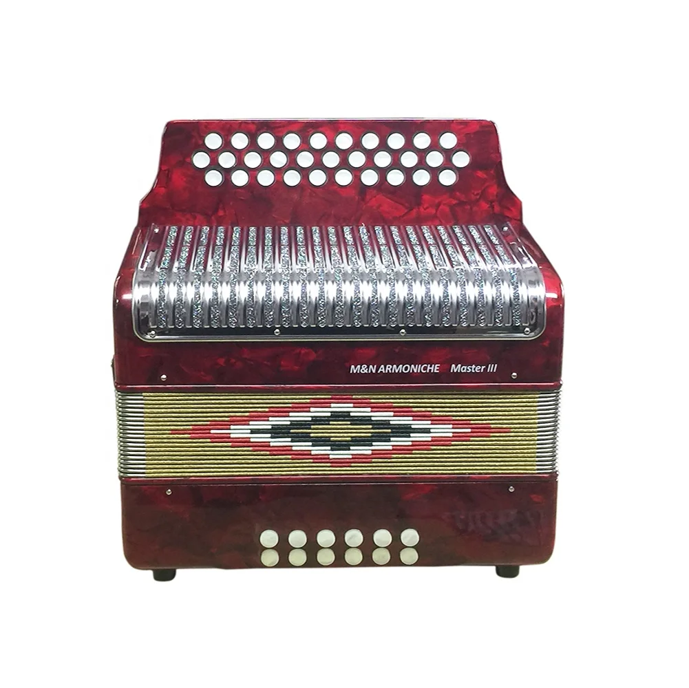 

SEASOUND Professional Diatonic Accordion Instrument JB3112C 31 Buttons With 12 Bass Red Button Acordeon