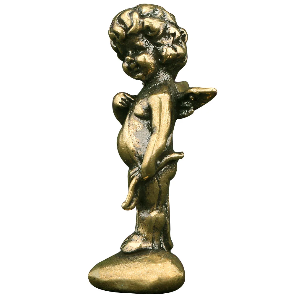 Brass Cupid Pendulum Retro Decor Office Angel Home Adornment Ornament Sculpture Household Figurine Baby Craft