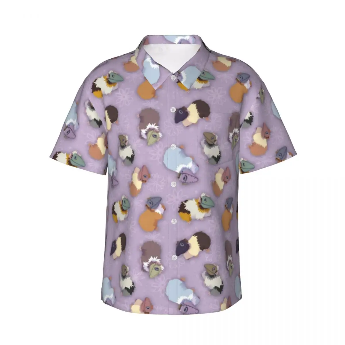 Hawaiian Shirt Beach Cute Guinea Pig Blouses Animal Print Vintage Casual Shirts Man Short Sleeve Korean Fashion Tops