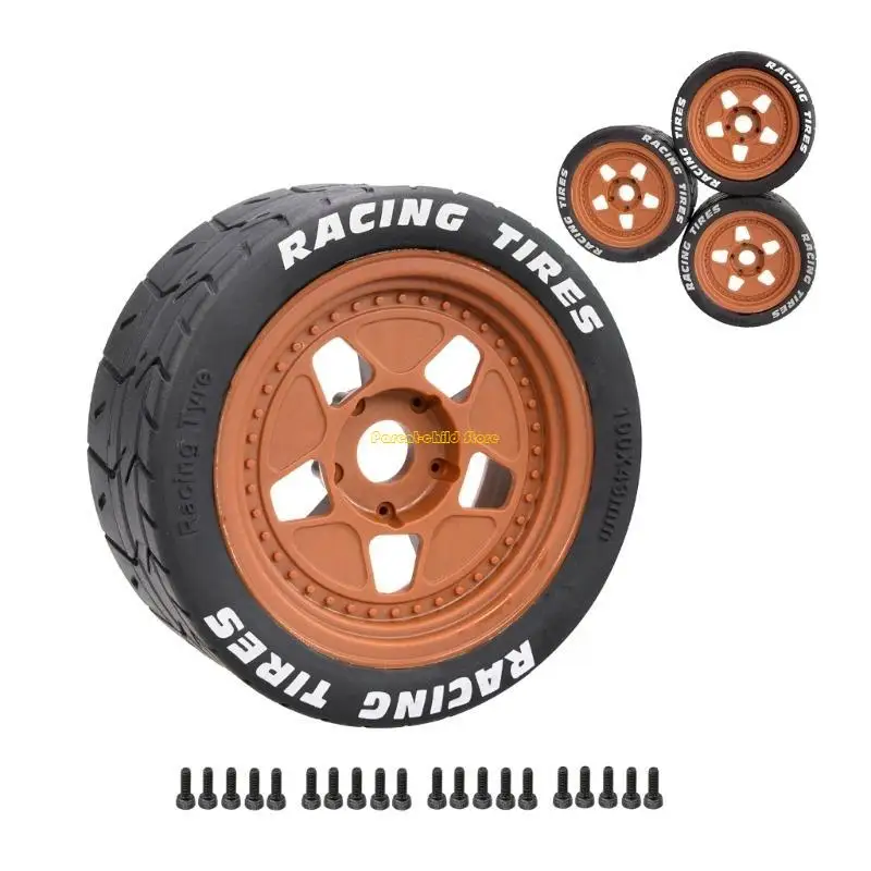 

WXTD 4 Pcs Wheel & Tires Set for 1/7 1/8 Remote Control Car Parts Supplies 100mm Wheel Upgrades Supplies