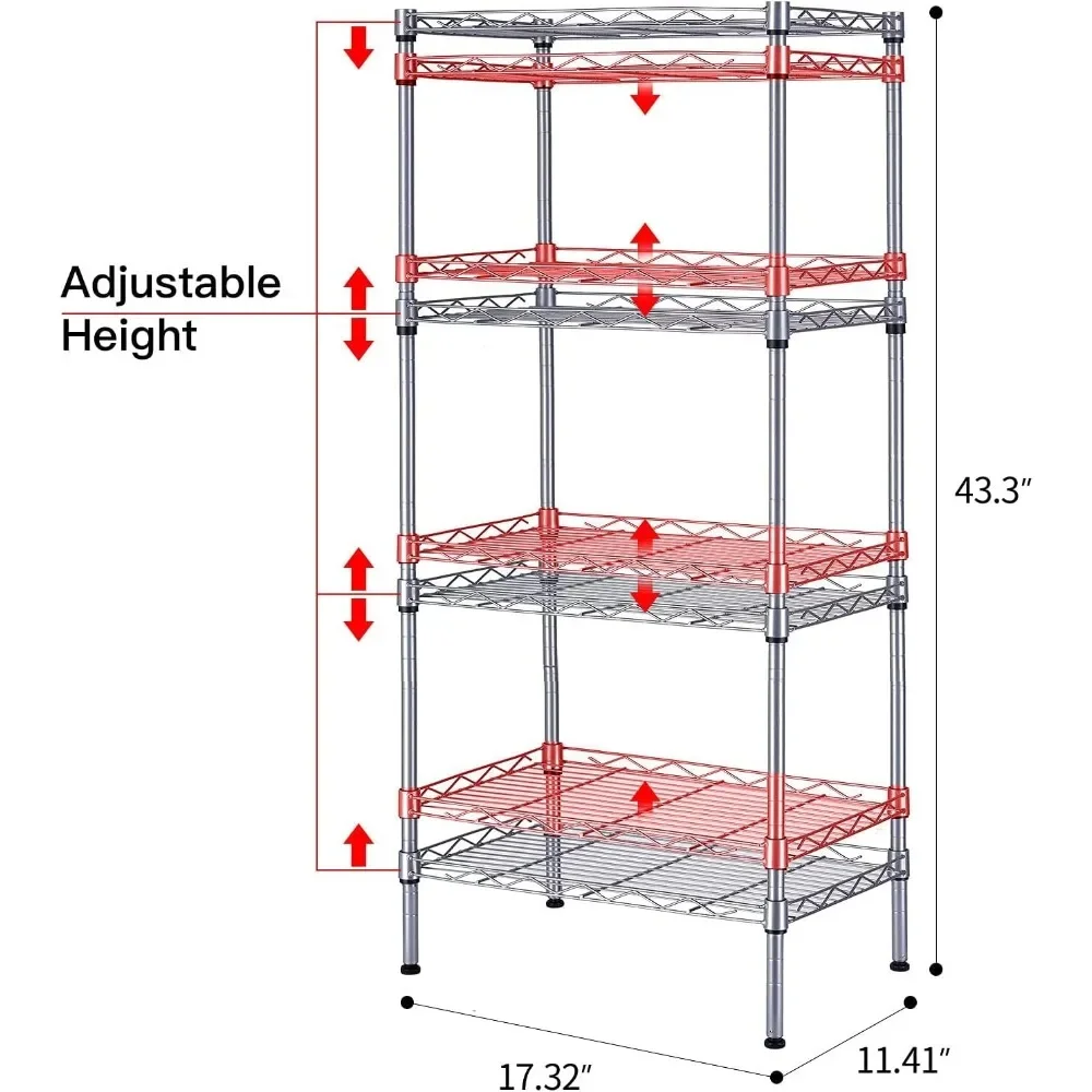 Imagem -06 - Prateleira de Armazenamento Ajustável Tier Shelf350lbs Load Capacidademetal Rack 2023 Novo