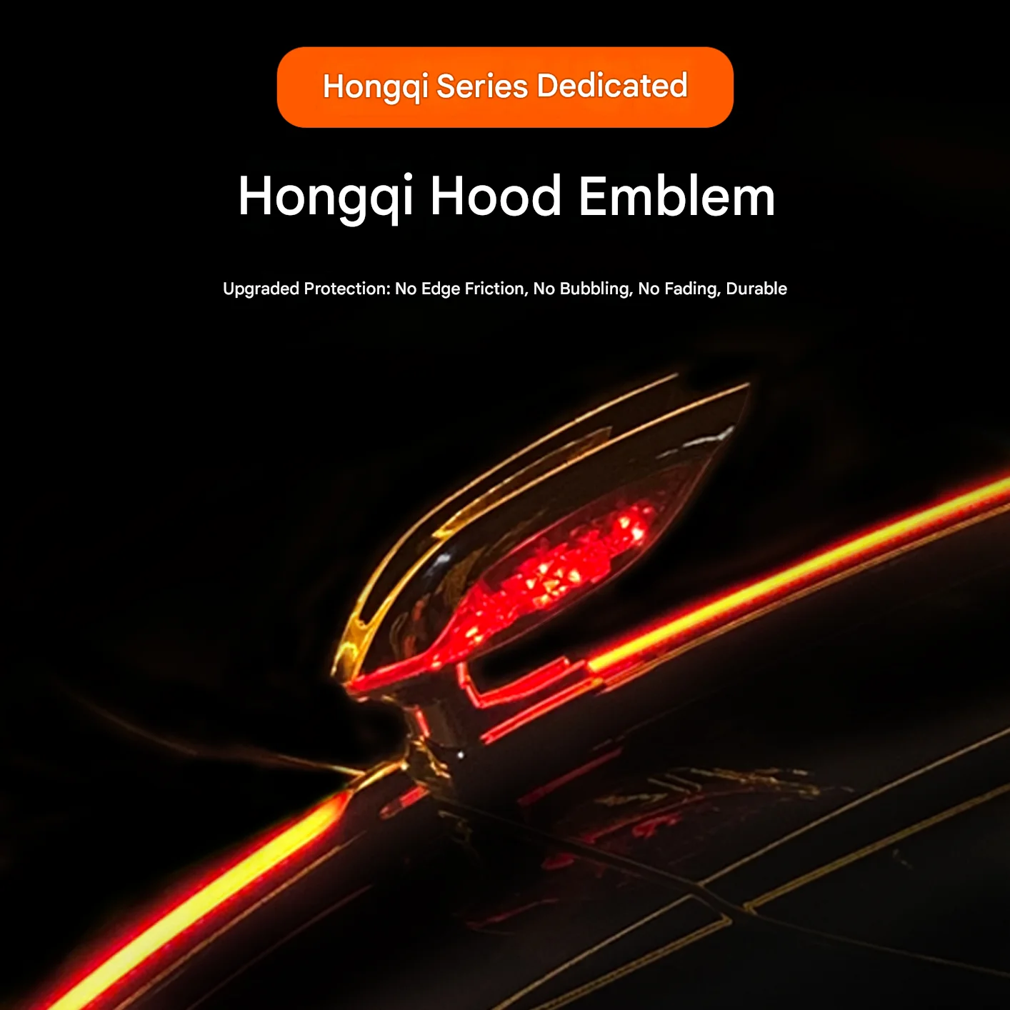 Car LED Logo Light Engine Hood Emblem Streamer for Hongqi HS3 HS5 HS7 EHS9 H9 H5 H6 2019-2025 Modification Accessory