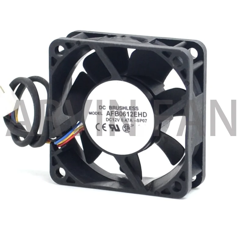 New AFB0612EHD 6020 6cm 60mm 12V 0.47A Double Ball Bearing PWM Cooling Fan Speed Control Speed 60*60*20mm