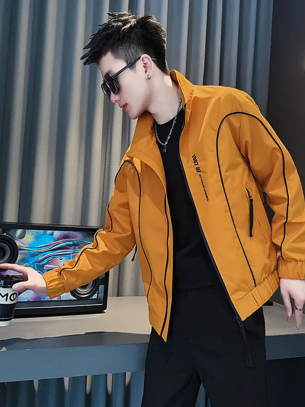 

Повседневная мужская одежда Jaet 2025 New Sle, уличная одежда, верхняя одежда с вышивкой, весна-осень, модная длинная куртка из полиэстера на молнии...