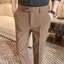 Advanced Embroidered Business Formal Pants Men's Slim Fit Office Suit Pants Classic Men's Dress Pants Elastic Office Clothes