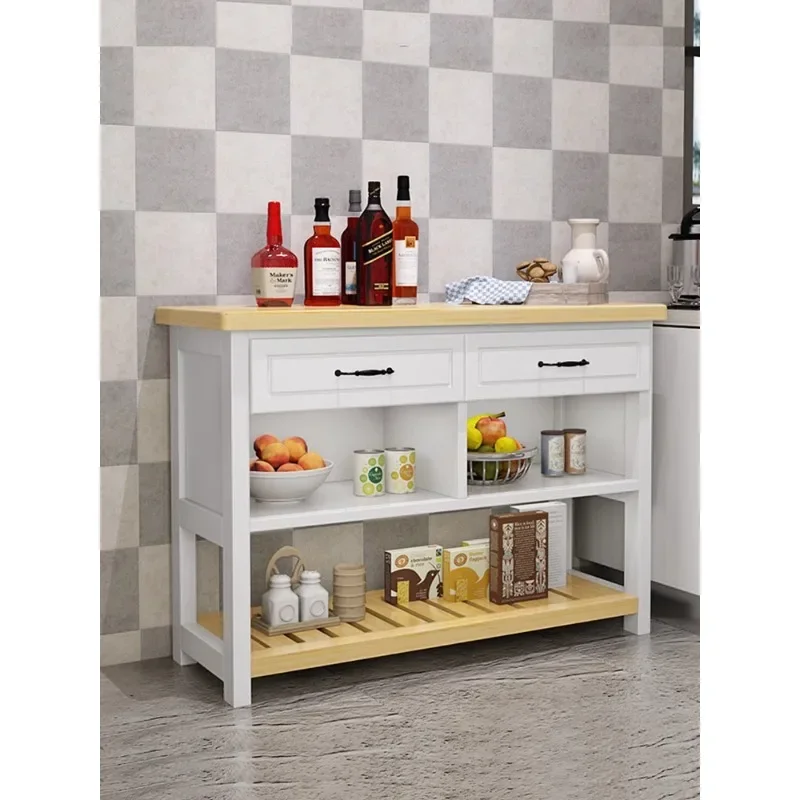 Kitchen cutting  Shelf Storage storage  Multifunctional cooking  Solid wood cutting  Home bar table