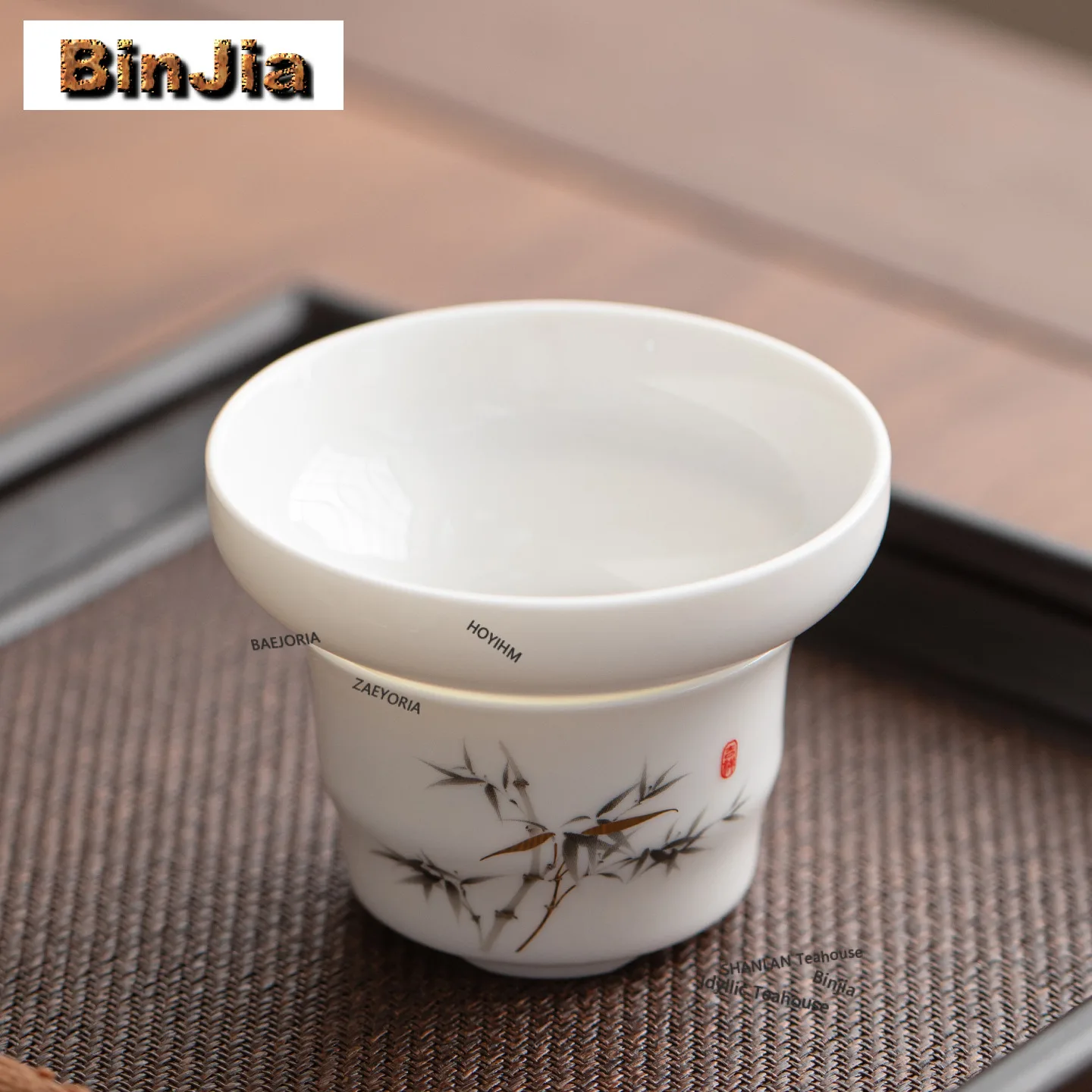 Mutton Fat Jade Ink Bamboo Tea Separator Infusor Aesthetic Tea Strainer Dispenser Tea Making Tea Filter Cafes Accessories Craft