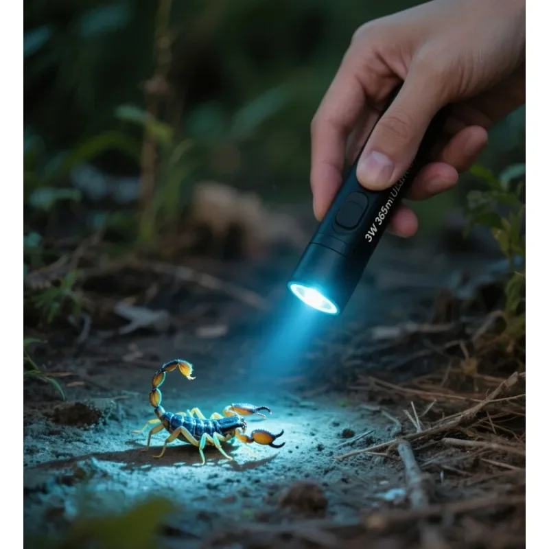 Senter UV 3W 365nm - Lampu Hitam USB Isi Ulang, Digunakan untuk Deteksi Urin Hewan Peliharaan, Kurap Kucing, Mineral, dan Kalajengking (SV57)