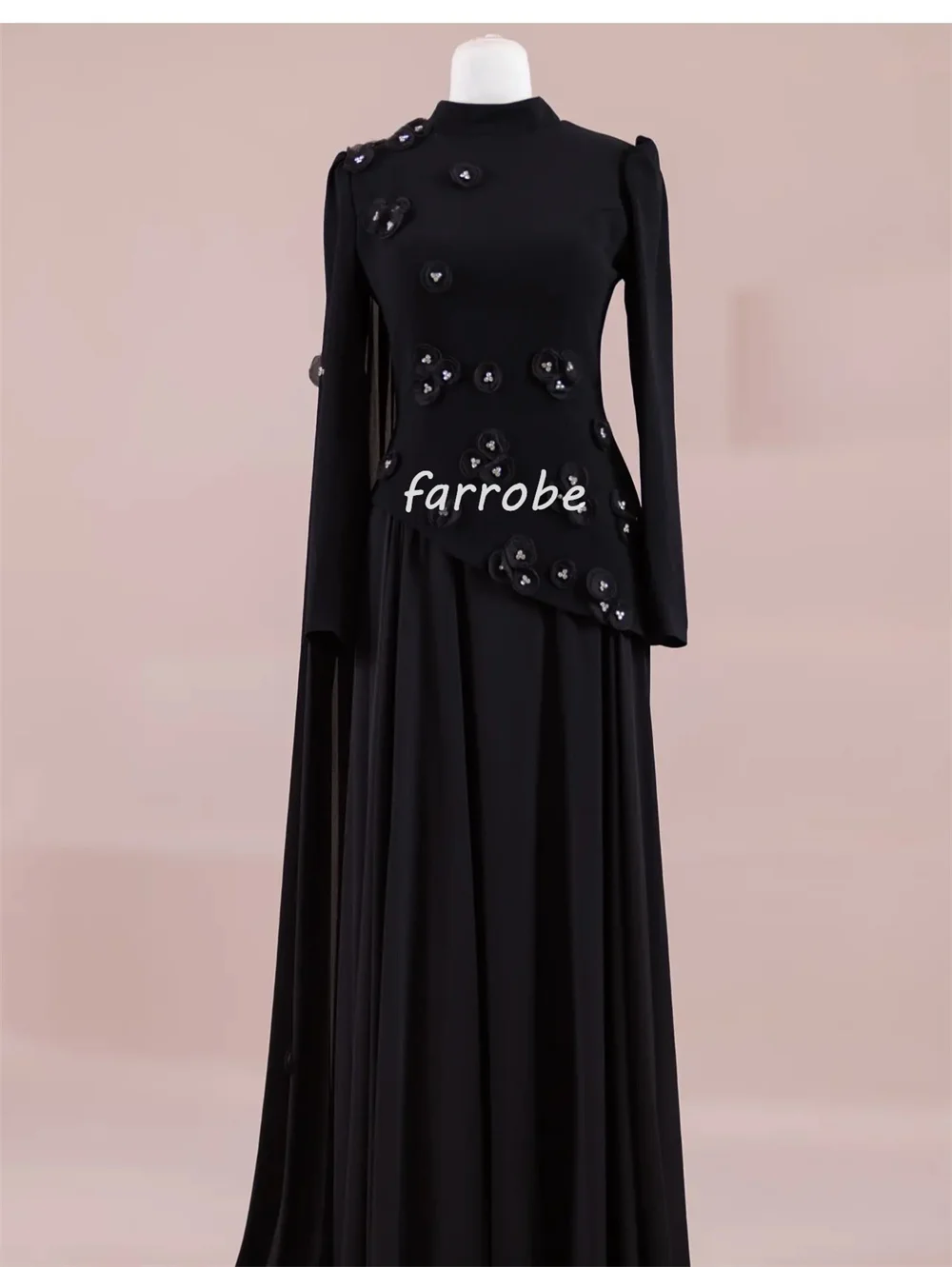 تخصيص الرسمي جيرسي اليدوية زهرة حجر الراين رايات ألف خط عالية الياقة فساتين طويلة فساتين مناسبة مخصصة جودة عالية