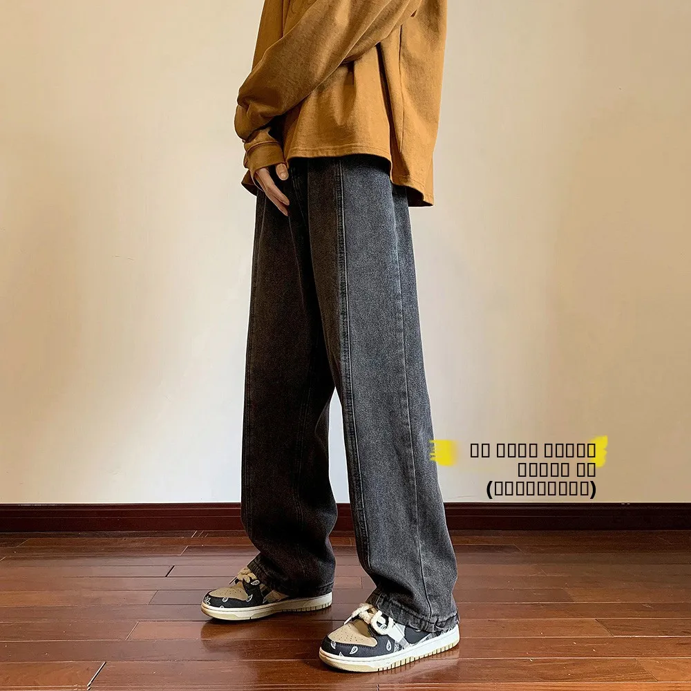 

Мужские джинсы с флисовой подкладкой, прямые, широкие, зимние, в стиле ретро, американский уличный стиль