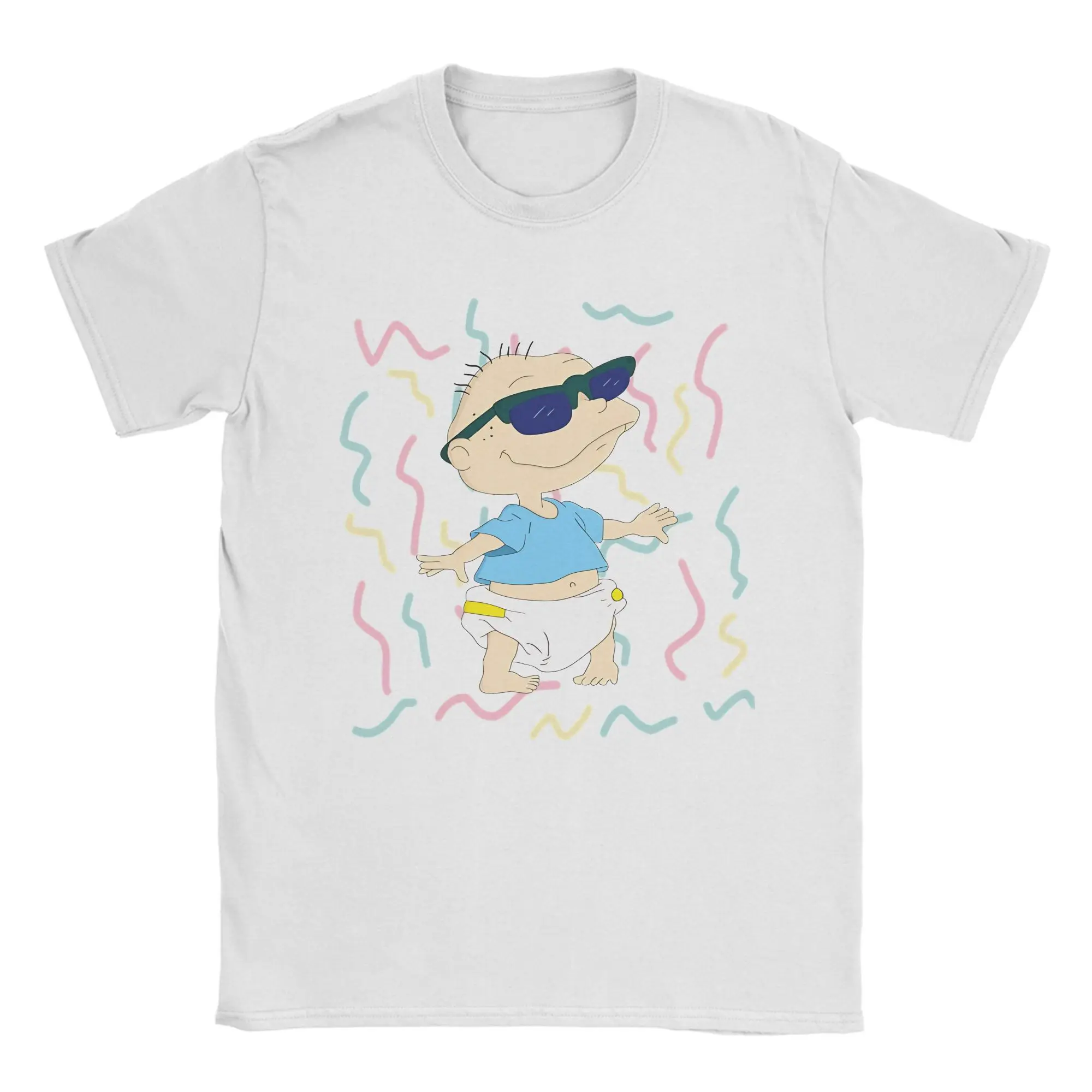 Men T-Shirts Tommys Pickles R-Rugrat Humorous 100% Cotton Tee Shirt Short Sleeve  T Shirts Crew Neck Clothing Printed