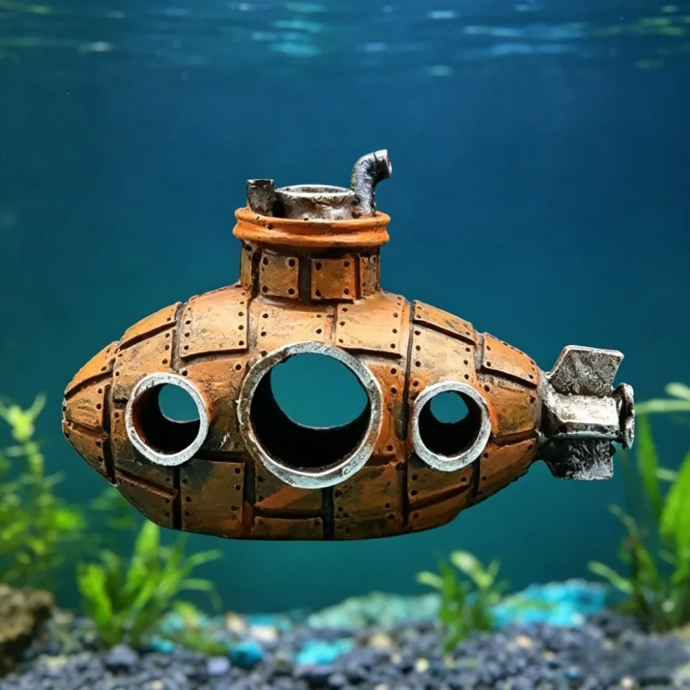 Resin Submarine Aquarium Decoration Fish Tank Cave Ornament Shrimp Shelter Landscape Accessories Underwater Decor