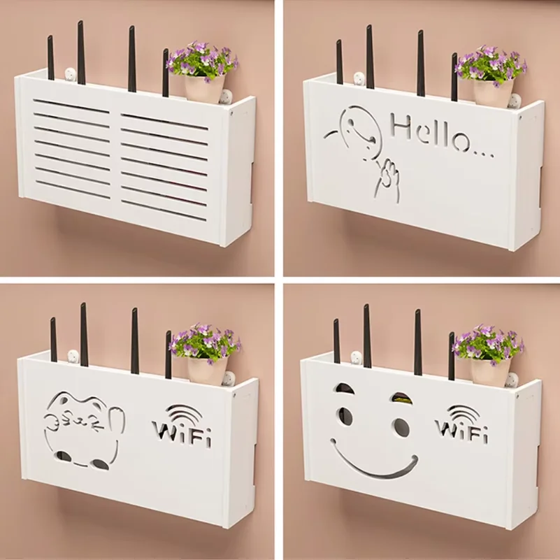 Wifi Decoration Wall-mounted TV Set-top Box Rack Cable Power Organizer New Wireless Wifi Router Storage Box Living Room Socket