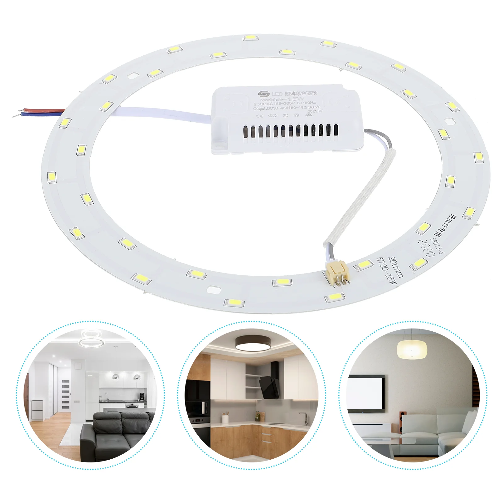 15W 220V-240V SMD 5730 30-LED Magnetic Circular LED Lamp LED Ceiling Light (Pure White Light)