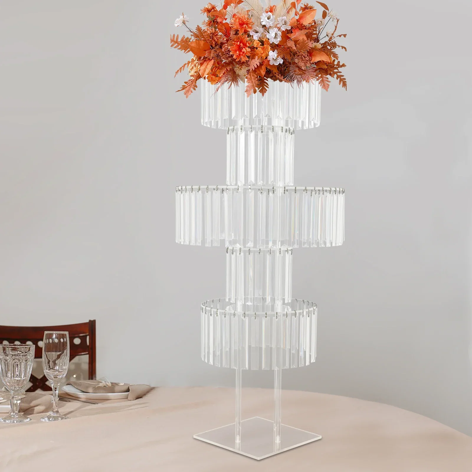 

5-Tier Flower Stand for Wedding, Crystal Flower Stand, Weddings Decoration Flowers Stand